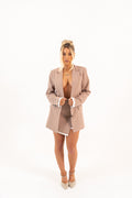 Classic Pinstripe Blazer & Skirt Set