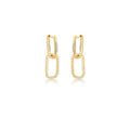 Gold plated Auric Bar Earrings with rectangular link design