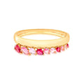 Aurora Glow Bracelet with gold plating and cascading pink crystals