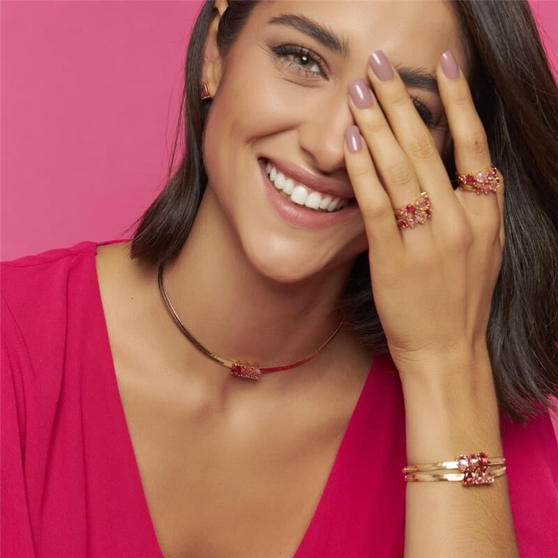 Model wearing Celestial Fade Choker with crystals
