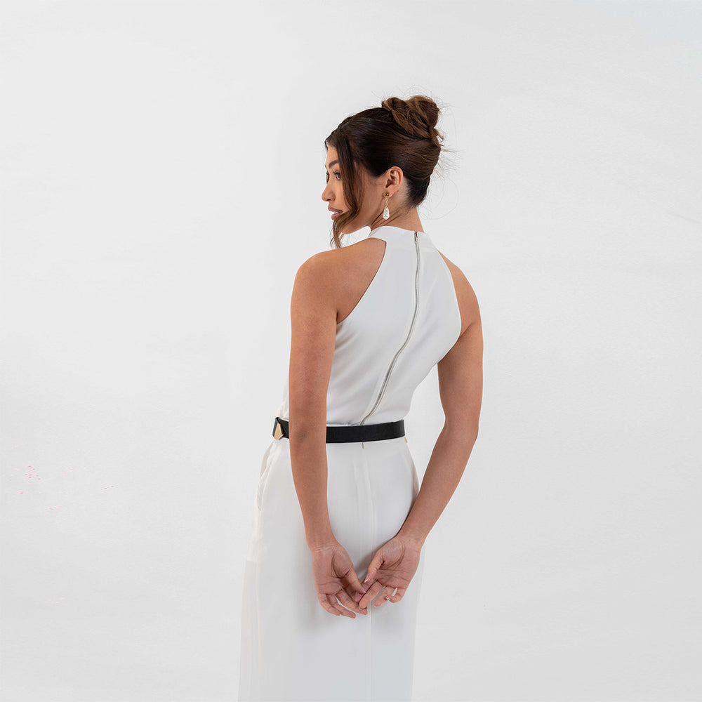 
                  
                    Back view of Milan Duo Set showing the high-waisted skirt and sleek silhouette
                  
                