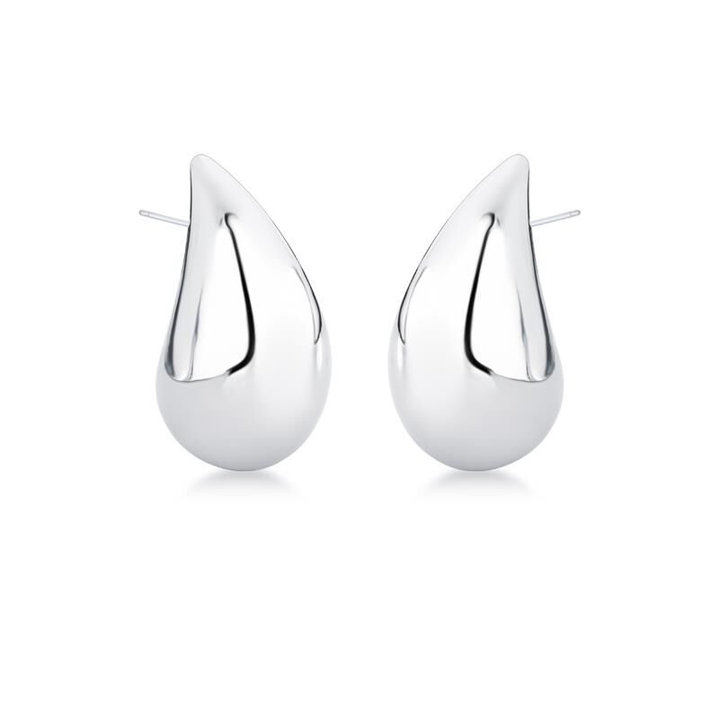 Front-facing view of Halo Curve Drops earrings