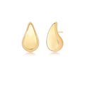 Luna Curve Drops gold teardrop mini earrings on white background