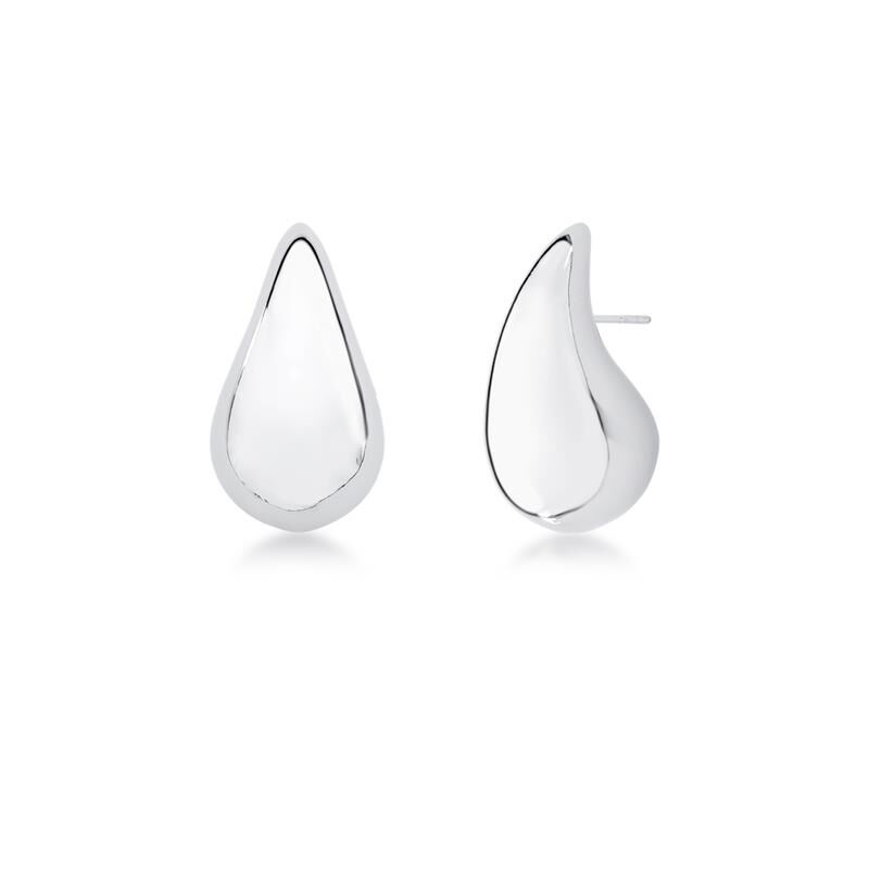 Luna Curve Mini Drops – front-facing teardrop earrings