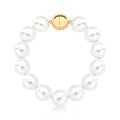 Magnet Pearl Bracelet with gold clasp and round pearls