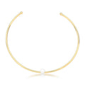 Pearl Shell Choker with gold ring and shell accents