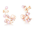 Rose gold ear cuff with four-tone shell pearls