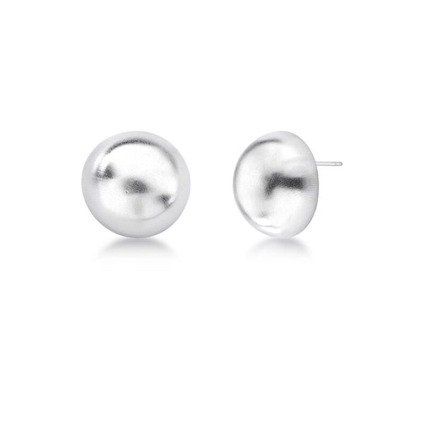 Satin Sphere Studs – Silver