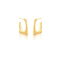 Satin Square Half Stud Earrings with gold finish