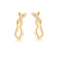Vega Duo Hoops with twisted gold design and zirconia studs